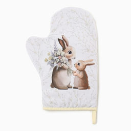 Набор кух. Доляна Зайчата: варежка 20х28 см, прихватка 17х17 см, 35% хл, 65% пэ  фото 9