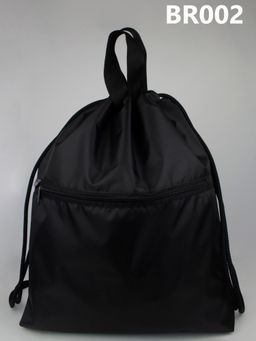 Мешок для обуви с внешним карманом на молнии и доп.отделением внутри, BR002 Рюкзак, Черный