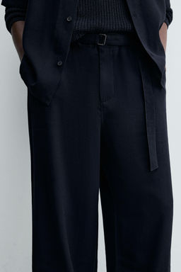 RELAXED FIT TROUSERS WITH BELT - Zara фото 6