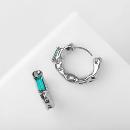 Серьги со стразами Блеск вечера азарт, зелёные в серебре - Qf фото 2