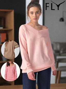 Джемпер вязаный оверсайз с резинкой - Fly фото 23