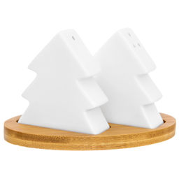 Набор д/специй 2 пр. 50 мл 13*8*8 см "Елочки" на дер. подставке