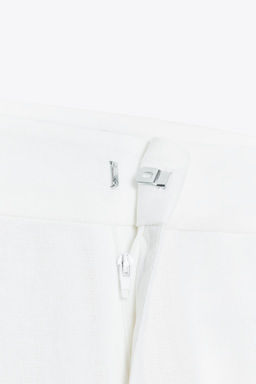 LINEN BLEND WIDE-LEG TROUSERS WITH BUCKLES - Zara фото 9