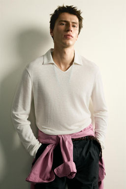 POLO REGULAR FIT C??AMO - VISCOSA / Blanco roto - Zara фото 5