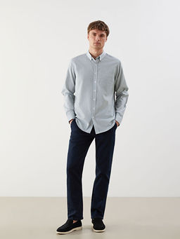Regular Fit Uzun Kollu ?izgili Poplin Erkek G?mlek