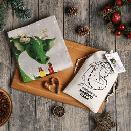 Набор в мешочке Этель В ожидании чуда: полотенце 40х73 см, формочки для запекания - 3 шт.