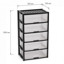 Комод "Колорит" 5-ти секцион. широкий (чёрный) М8764