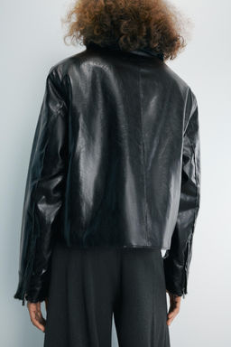 ZW COLLECTION LEATHER EFFECT JACKET - Zara фото 13