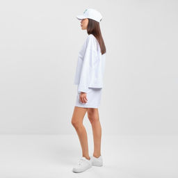 Костюм женский (толстовка, шорты) MIST, размер 44-46, белый