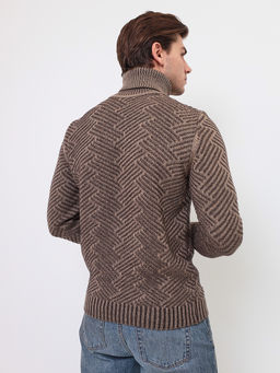 Джемпер мужской CASINO c123- зиг-заг коричневый 765  фото 4