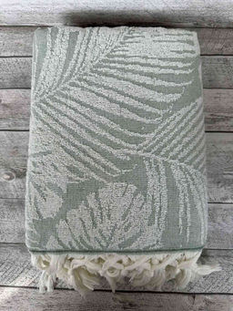 Пляжное полотенце пештемаль 100% хлопок Filipin зеленый (90*170)