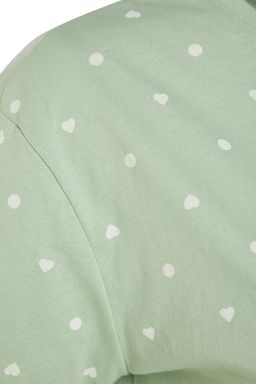 Trendyolmilla Beyaz %100 Pamuklu Puantiyeli ve Kalpli Sortlu Orme Pijama Tak?m? THMSS21PT1485 фото 29