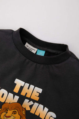 Футболка с круглым вырезом и короткими рукавами для маленьких мальчиков Disney Король Лев - Defacto фото 2