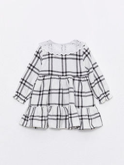 Ekose Desenli Bebe Yaka K?z Bebek Elbise - Waikiki фото 2