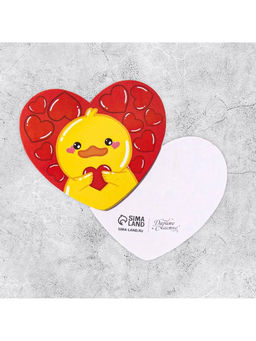 Цена за 20 шт. Открытка-валентинка От всего сердца, 14 февраля, утёнок, 7.1?6.1 см