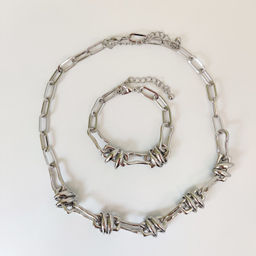 Комплект: колье-цепь и браслет