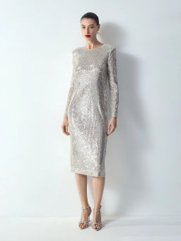 Платье миди с пайетками