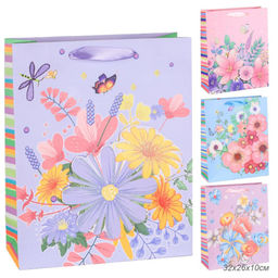 Цена за 12 шт. Пакет подарочный 32x26x10 / 8821M /уп 12/480/ (Голубой)