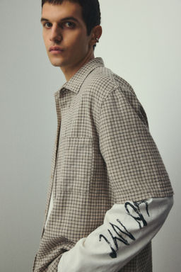 Camisa en mezcla de lino Oversized Fit - H&m фото 6