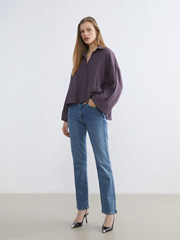 Straight Fit Kad?n Jean Pantolon