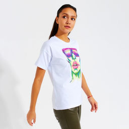 Футболка женская MINAKU Girl, белая, размер 50