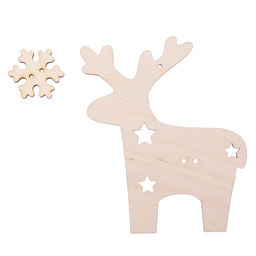 Заготовка для декорирования Mr. Carving ВД-1211 Подвеска с накладной пуговичкой фанера 8 х 9 х 0.3 см Олень (7,5х9см.)