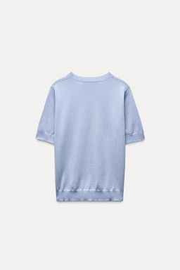 FINE KNIT SHORT SLEEVE WOOL SWEATER - Zara фото 2