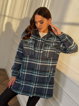 Рубашка DilanaVIP 2127 голубая клетка