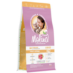 MOLINA, Сухой корм с уткой и куриц для взр.стерилиз.кошек,CAT STERILISED.DUCK&CHICKEN