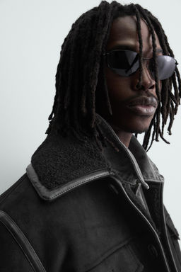 DOUBLE-FACED FAUX SUEDE JACKET