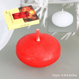 Свеча 12 штук плавающие / EY002512 /уп 48/ (Белый)