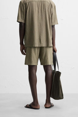 GEOMETRIC PRINT JACQUARD BERMUDA SHORTS - Zara фото 4