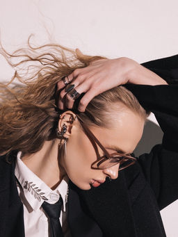 Серьги металл «Шипы» удлинённые, цвет серебро