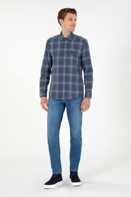 Мужская рубашка с длинным рукавом цвета индиго Неожиданная скидка в корзине - U.s. polo assn фото 4