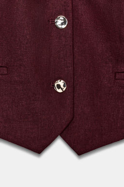 CHALECO HALTER CON LINO / Burgundy - Zara фото 8