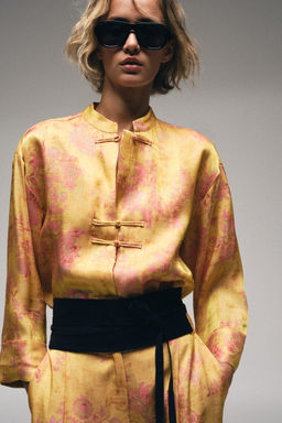CAMISA KIMONO ESTAMPADA ALAMARES / Multicolor - Zara фото 3