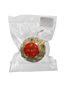 Цена за 3 шт. Ёлочный шар новогодний d=8 см Карнавал чары, золото - Зимнее волшебство фото 3