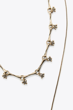 PACK OF 2 METAL NECKLACES WITH STONE - Zara фото 4