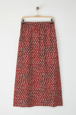 Trendyolmilla Bordo Retro Desenli Maroken Dokuma Uzun Etek TWOSS25ET00182  фото 6