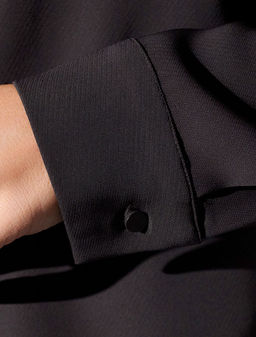 Блузка вечерняя из креп шифона с кружевом - Vilatte фото 2