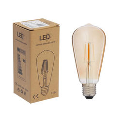 Лампа светодиодная «Ретро», ST64, 4 Вт, E27, 420 Лм, 2700 К, золотистая, теплый белый