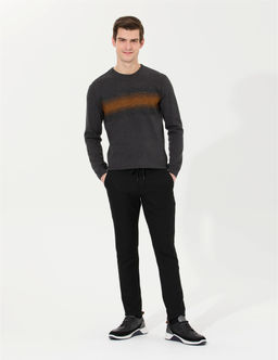 Antrasit Melanj Slim Fit Bisiklet Yaka Triko Kazak - Pierre cardin фото 4