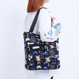 Сумка текстильная шопер на молнии, 35×8×31 см, чёрная