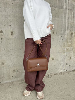 Женская кожаная сумка через плечо 8219 Кофе - Sergio valentini фото 7