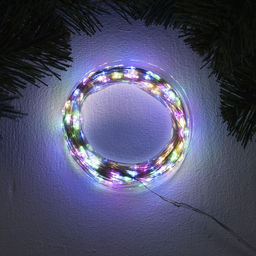 Гирлянда Нить 50 м роса, IP44, серебристая нить, 500 LED, свечение мульти, 8 режимов, 31 В