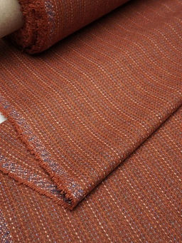 Шерсть пальтово-костюмная Твид Полоска-пунктир цв.кирпичный, ш.1.5м, шерсть-30%, п/э-70%