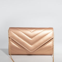 Сумка-клатч на клапане, цвет бронзовый