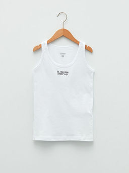 Bisiklet Yaka Slogan Bask?l? Pamuklu Erkek ?ocuk Atlet 2li - Waikiki фото 3