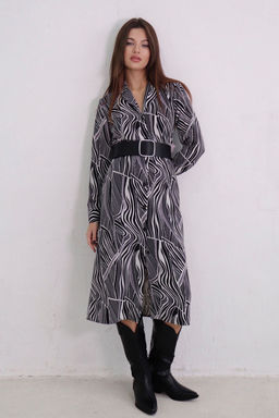 Платье-рубашка с английским воротником принт - Martichelli фото 390