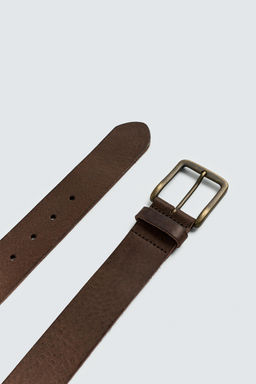 VINTAGE EFFECT LEATHER BELT - Zara фото 2